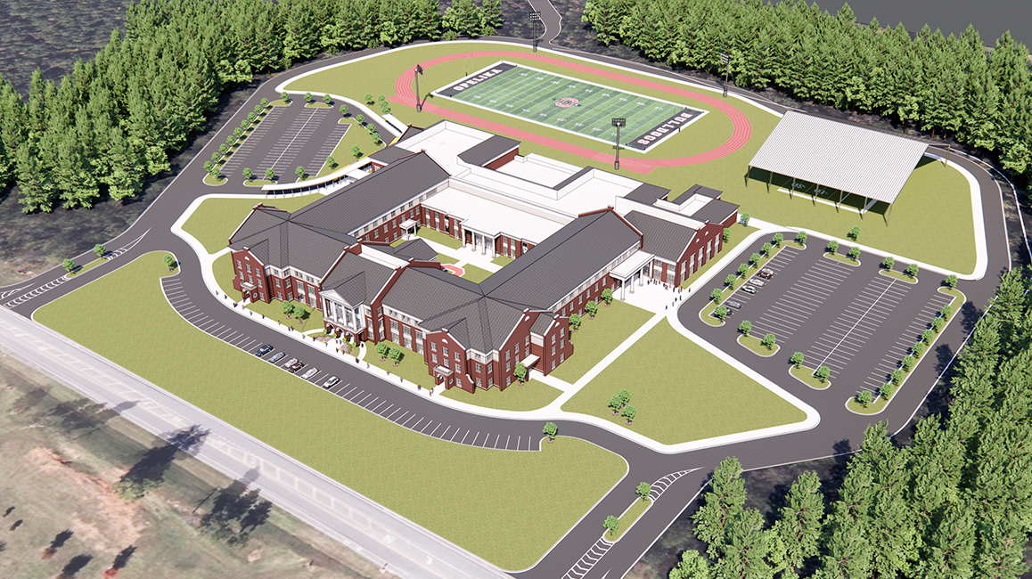 Opelika Middle School Architecture - Exterior Aerial